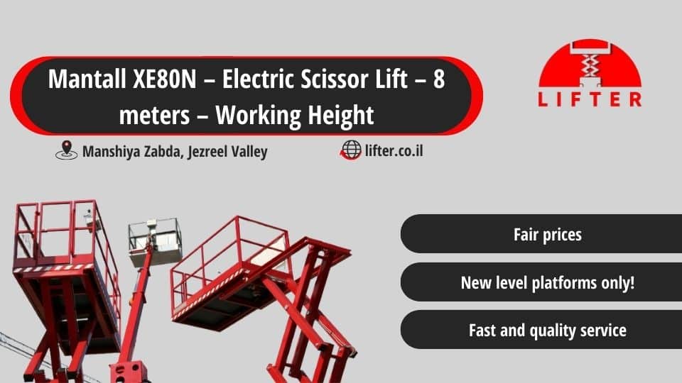 Mantall XE80N – Electric Scissor Lift – 8 meters – Working Height